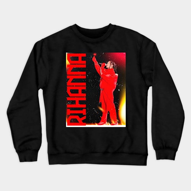 Rihanna - Finger Heart - Red Crewneck Sweatshirt by GFXbyMillust